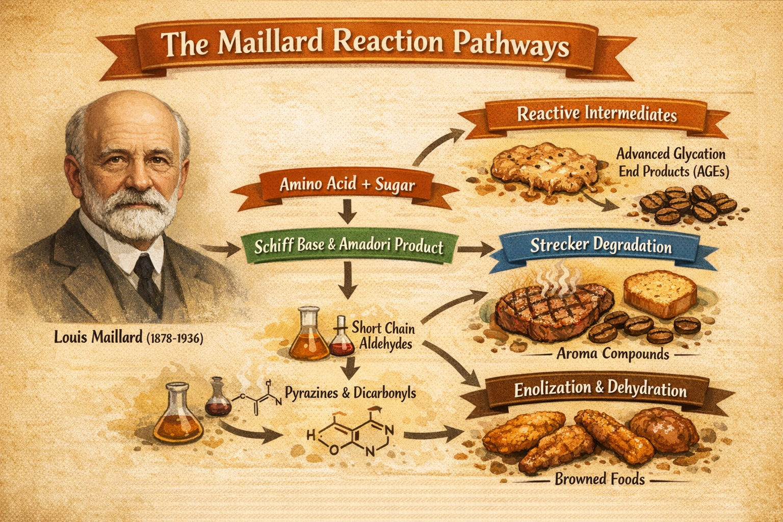 Flavor notes derived from Maillard reaction of glucose with individual amino acids