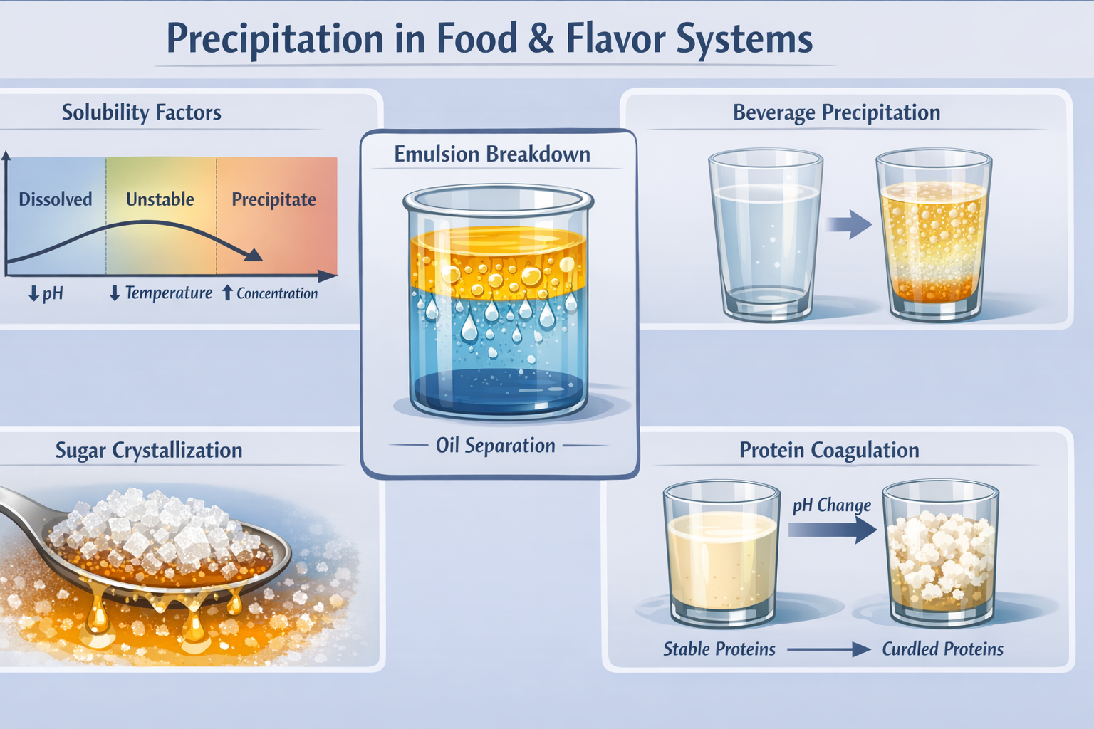 Precipitation in Food & Flavor Systems: Chemistry, Mechanisms, Real-World Examples, and Impact on Shelf Life